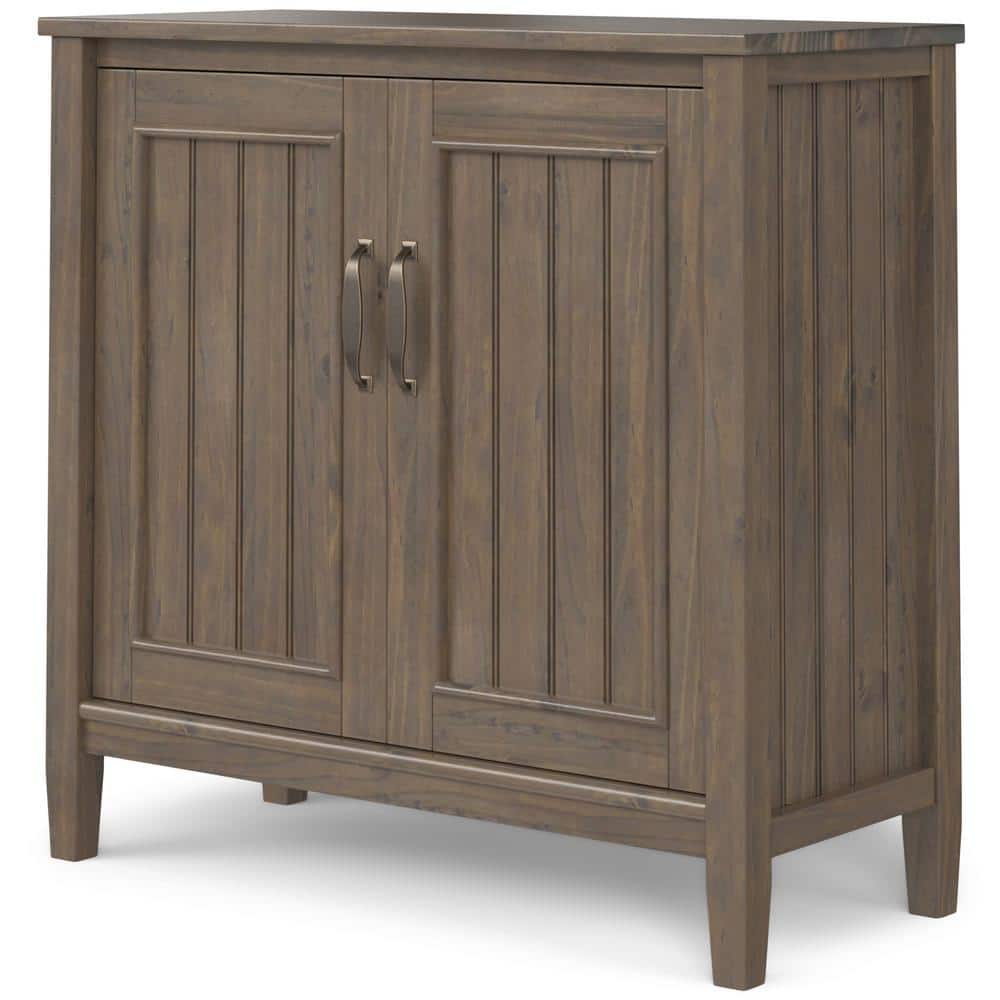 Lev 32" Smoky Brown Solid Wood Low Storage Cabinet