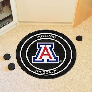 Arizona Black 2 ft. Round Hockey Puck Accent Rug