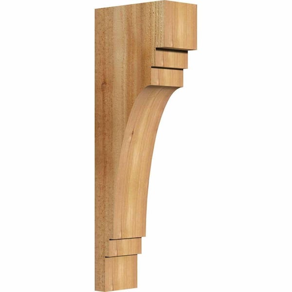 Ekena Millwork 4 in. x 8 in. x 24 in. Western Red Cedar Pescadero Rough Sawn Corbel