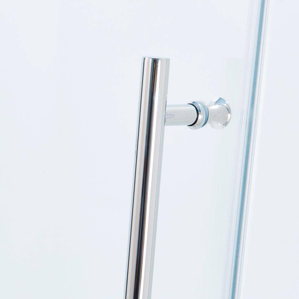 60" Chrome Semi-Frame Sliding Shower Door with Tempered Glass