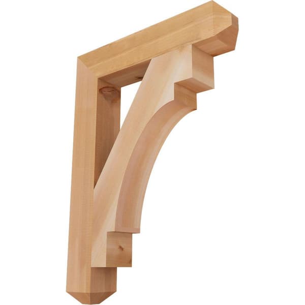 Ekena Millwork 3.5 in. x 30 in. x 22 in. Western Red Cedar Merced Craftsman Smooth Bracket