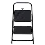 2-Step Household Folding Step Stool All Black