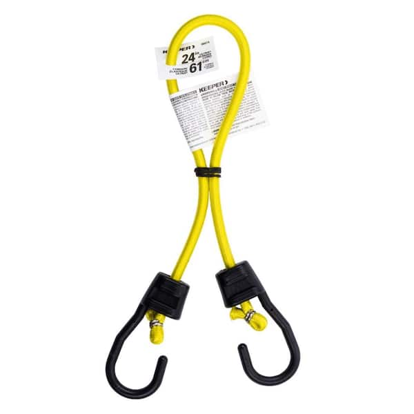 Keeper 24 in. Yellow Ultra Bunge Cord with Hooks 06074 - The Home Depot