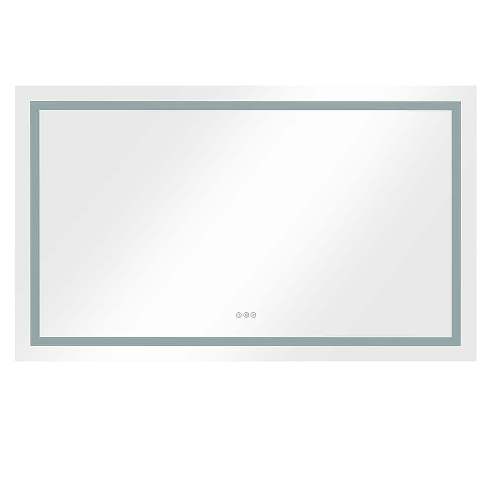 60 in. W x 36 in. H Large Rectangular Frameless Anti-Fog Dimmable Wall Mount LED Light Bathroom Vanity Mirror in White -  Andrea, XSM839-SL