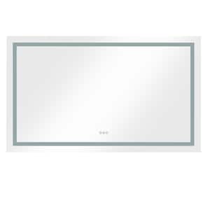 60 in. W x 36 in. H Large Rectangular Frameless Anti-Fog Dimmable Wall Mount LED Light Bathroom Vanity Mirror in White