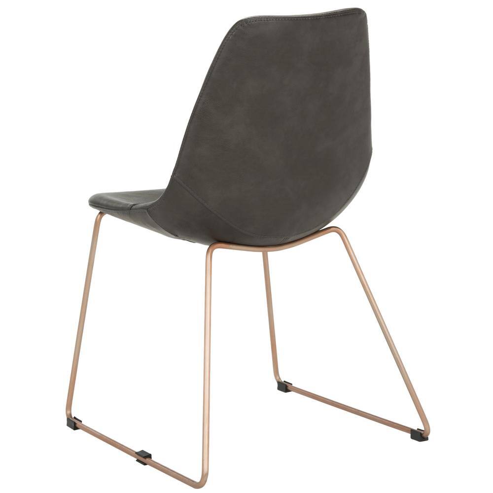 Dorian Grey and Copper Leather Dining Chair Set