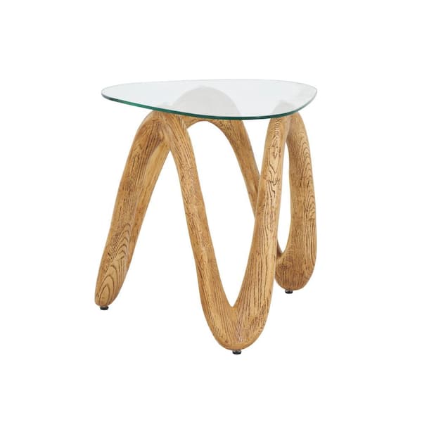 Light Brown Wood Round Top Accent Table With Glass Light Brown Wood Round Top Accent Table With Glass