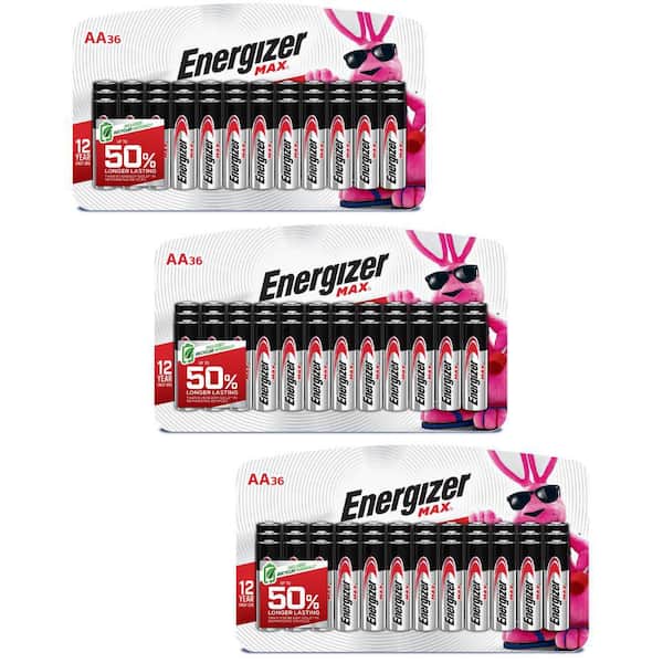MAX AA Batteries (36-Pack), Double A Alkaline Batteries 3 Pack, 108 Count for Household Use