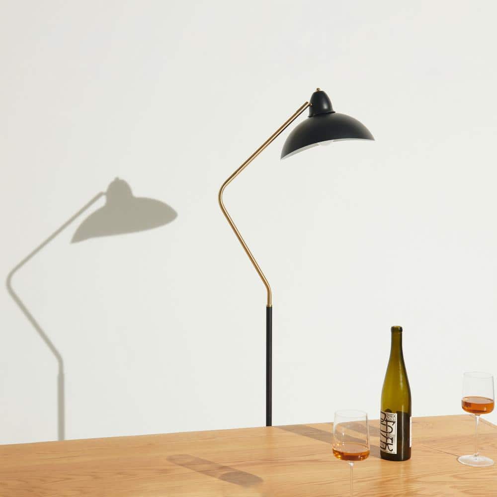 Arcadian Swoop Adjustable Black LED Floor Lamp for Kids