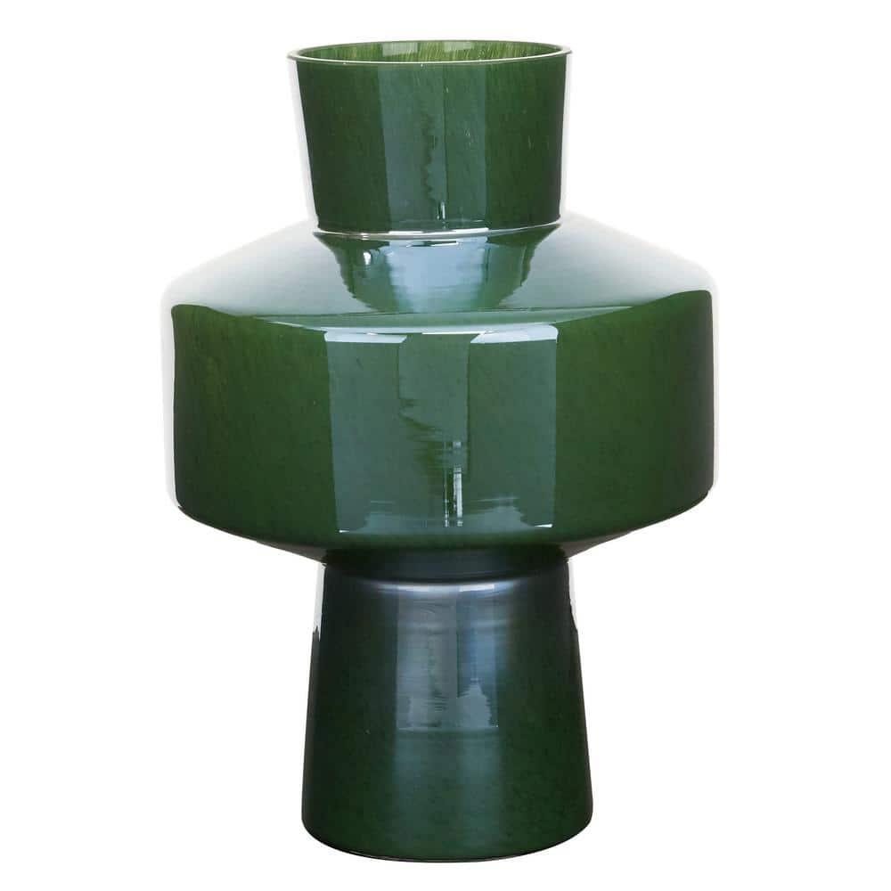 Sleek Spring Green 13.25'' Glass Bouquet Table Vase