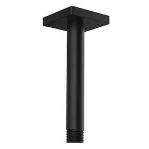 Lura 6 in. Ceiling-Mounted Shower Arm and Flange in Matte Black