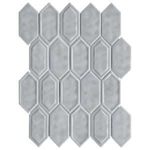 Classic Gray 13.31 in. x 10.24 in. Hexagon Glossy Glass Mosaic Tile (9.5 sq. ft./Case)