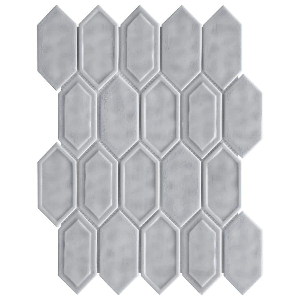 Classic Gray 13.31 in. x 10.24 Honeycomb Glossy Glass Mosaic Tile Sample price history on PriceWatchPro