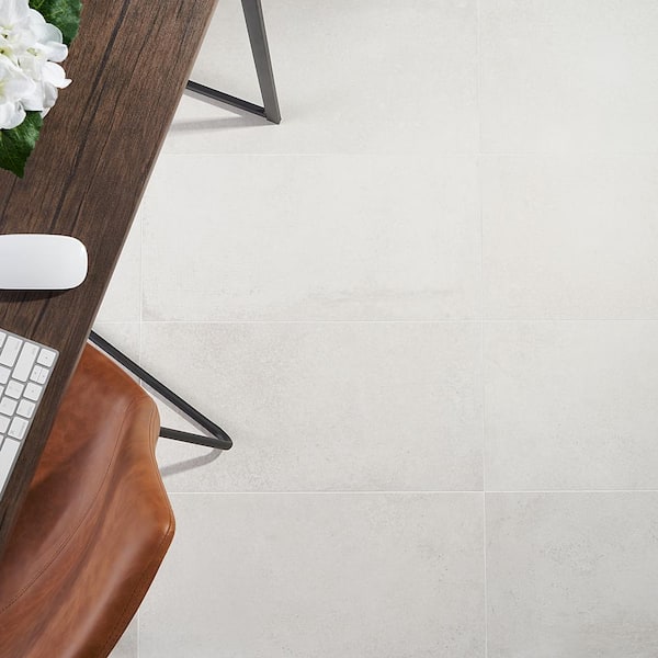 Hudson White 11.72 in. x 23.69 in. Matte Porcelain Floor and Wall Tile (15.5 sq. ft./Case)