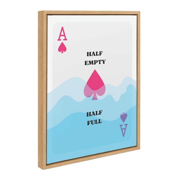 Kate and Laurel Sylvie Half Full Framed Canvas by Honey Island Studio (Set of 1) Typography Art Print 18.00 in. x 24.00 in.