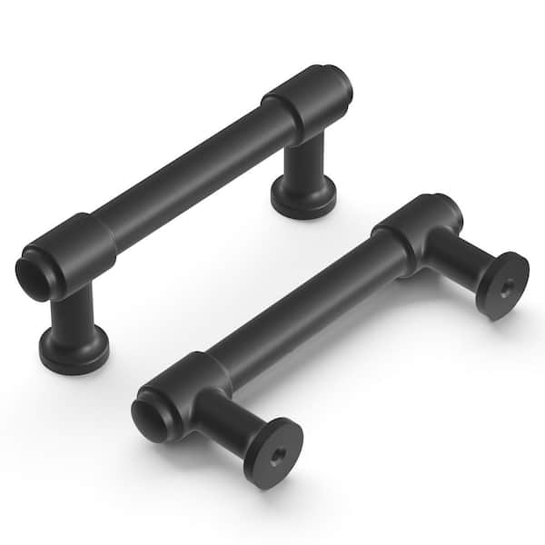 HICKORY HARDWARE Piper Collection Pull 3 in. (76 mm) Center to Center Matte Black Finish Modern Zinc Bar Pull (1 Pack )