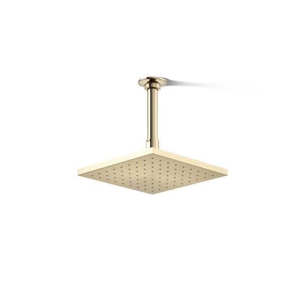 KOHLER Contemporary 1-Spray Patterns 1.75 GPM 8 in. Ceiling Mount Fixed Shower Head in Vibrant French Gold
