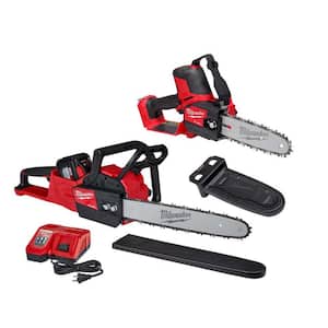 M18 FUEL 8 in. 18V Lithium-Ion Brushless Electric Battery Chainsaw HATCHET w/M18 FUEL 16 in. Chainsaw Kit (2-Tool)
