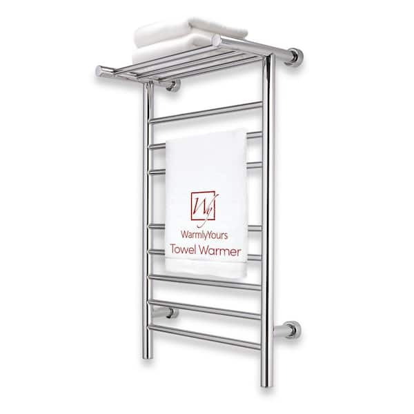8 bars Summit Towel Warmer, Dual Connection, Polished Stainless Steel 120 Volts