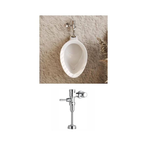 0.125 GPF White Urinal with Top Spud and Chrome Flush Valve