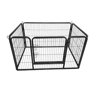 27.55 in. H x 48.81 in. W x 33.07 in. D Foldable Metal Steel 4-Panels Dog Fence Kit Outdoor Exercise Kennel Dog Palypen