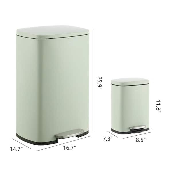 happimess Connor Rectangular 13-Gal. Trash Can with Soft-Close Lid