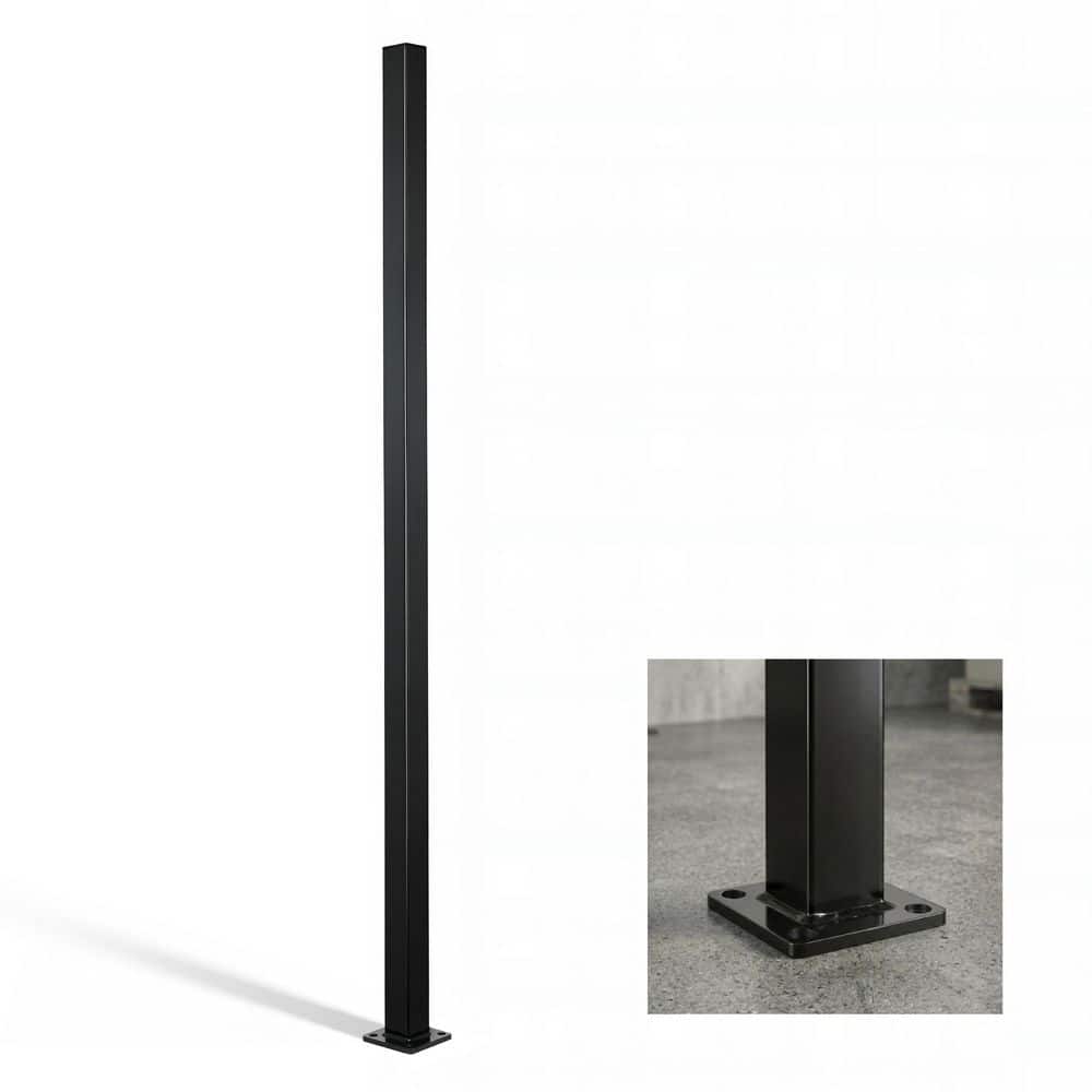 2in. x 2in. x 5ft. Black Steel Fencing Border Post with Base Plate and Cap price history on PriceWatchPro