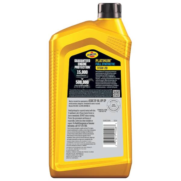 Platinum SAE 5W-20 Full Synthetic Motor Oil 1 Qt.