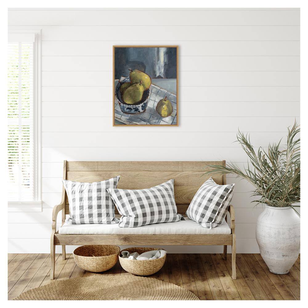 Marian Parsons Framed Canvas Wall Art with Green Pears, 23"x28"