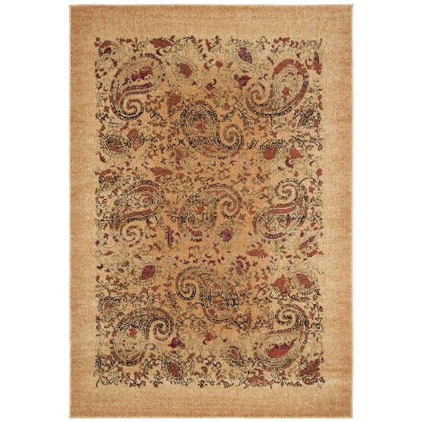 Lyndhurst Beige/Multi 11 ft. x 15 ft. Floral Paisley Border Area Rug