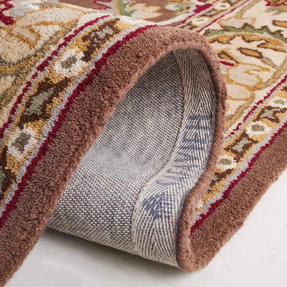 Ivory and Brown Hand-Tufted Wool 8' x 10' Area Rug