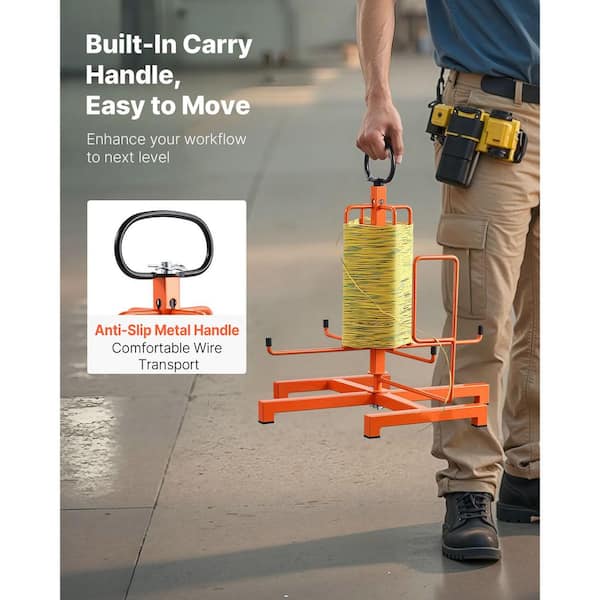 SKYSHALO Cable Dispenser Floor or Stud Mounted Wire Spool Rack