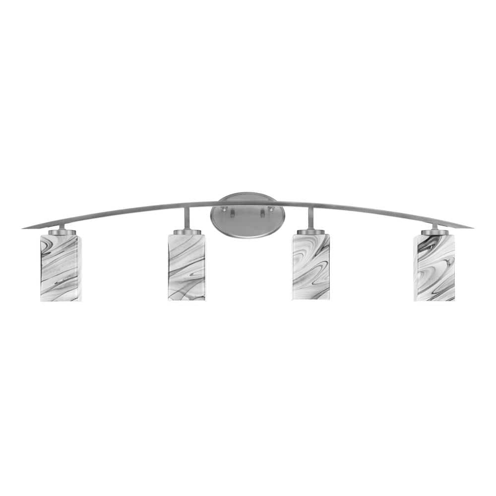 Siena 40 in. 4-Light Graphite Vanity-Light Graphite with 3.5 in. Square Ony
