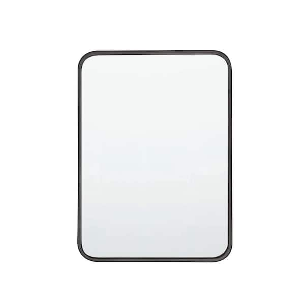 Seafuloy 24 In. W X 32 In. H Black Vanity Mirror For Bathroom, Modern ...