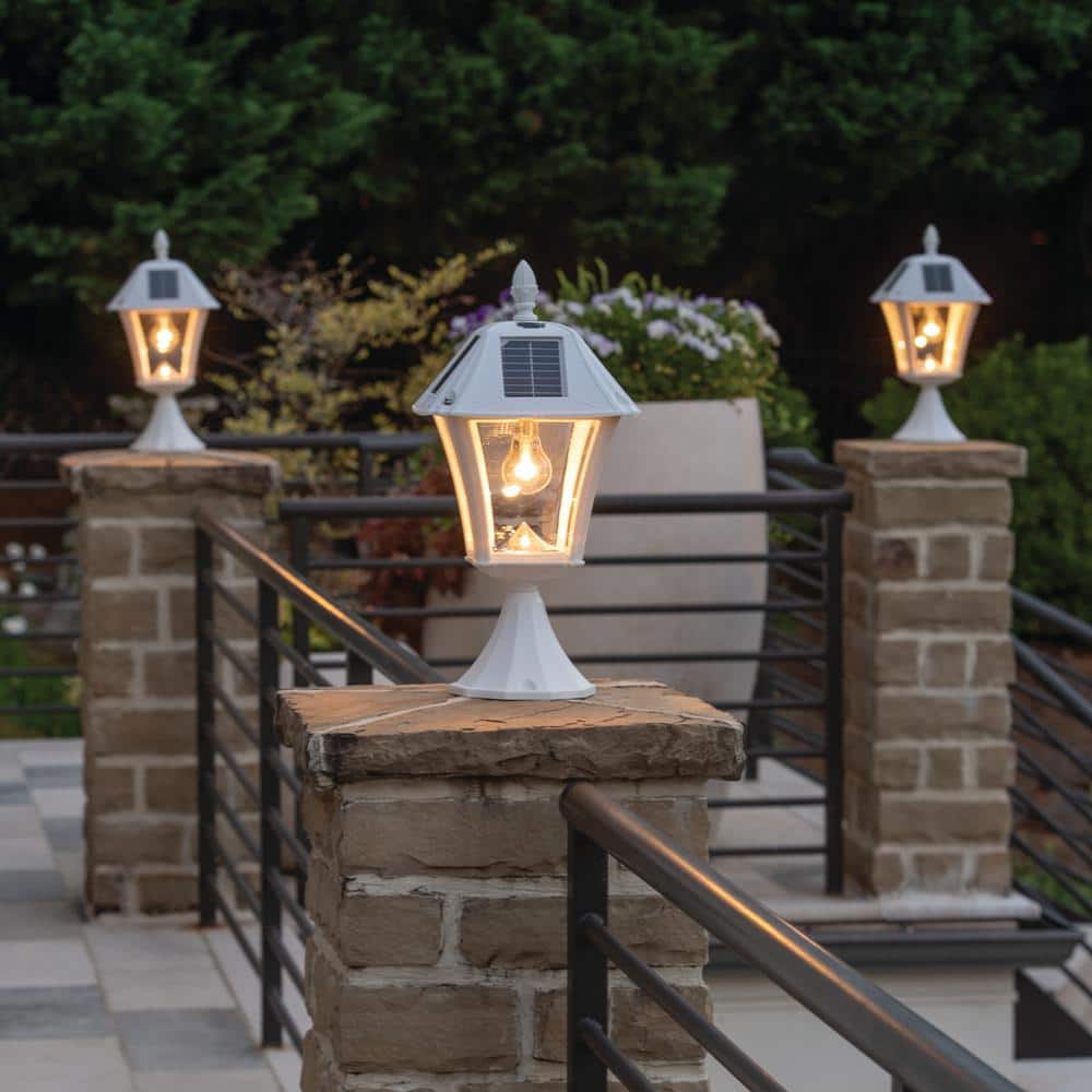 Baytown II White Outdoor Solar LED Lamp Post Light