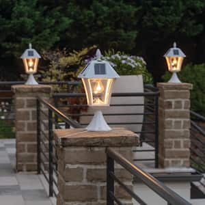 Baytown II Bulb White Outdoor Solar Weather Resistant LED Landscape Post Light with Wall Sconce and Pier Base Mount