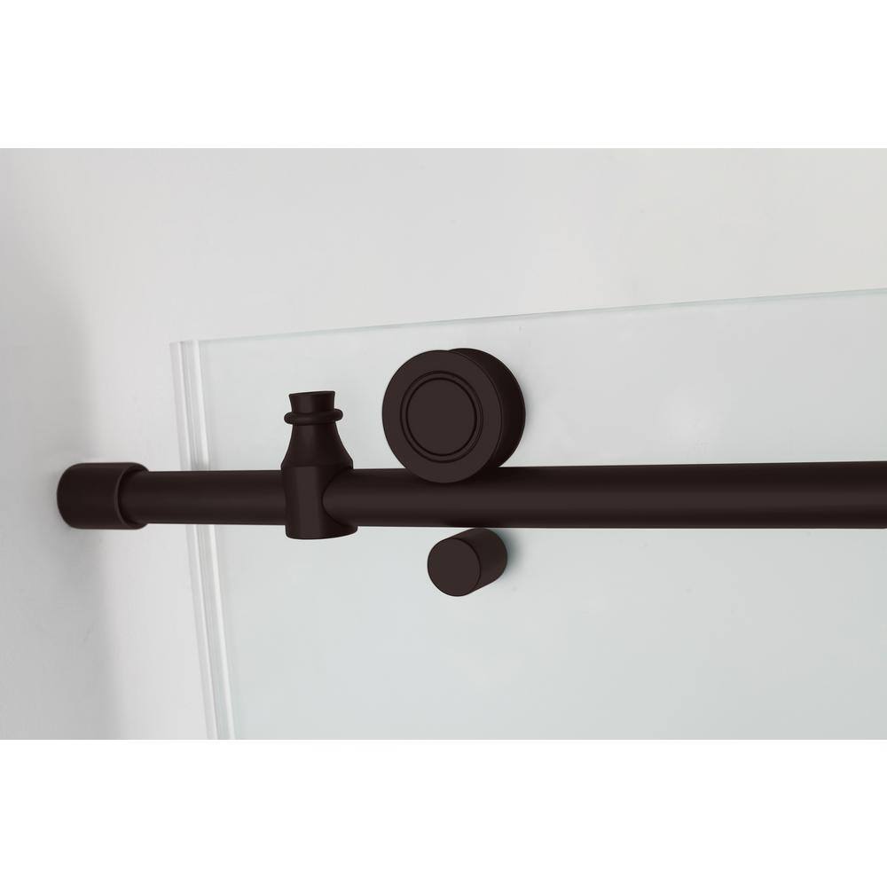 Coraline XL Bronze Frameless Sliding Shower Enclosure with Frosted Glass