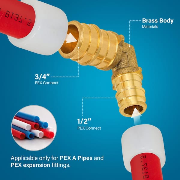 5/8 in. x 3/4 in. PEX A x MIP Expansion PEX Elbow, Lead Free Brass 90-Degree for Use in PEX A-Tubing (Pack of 5)