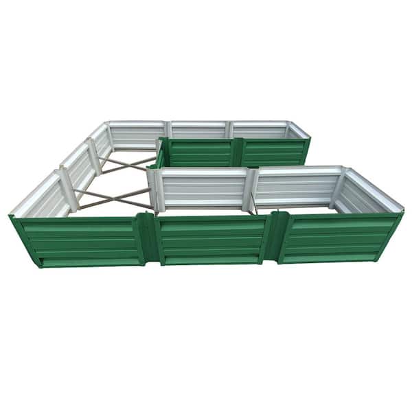 ALL METAL WORKS 108 inch by 108 inch U Shaped Emerald Green Metal Planter Box