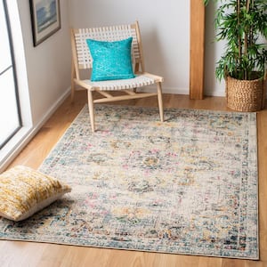 Madison Gray/Gold 8 ft. x 10 ft. Distressed Border Area Rug