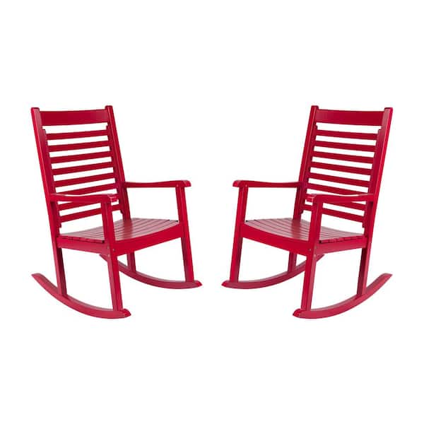 Chili Pepper Wood Outdoor Rocking Chair Set of 2 Patio Furniture, Porch Rocker, Wooden Rocking Chair, Indoor/Outdoor