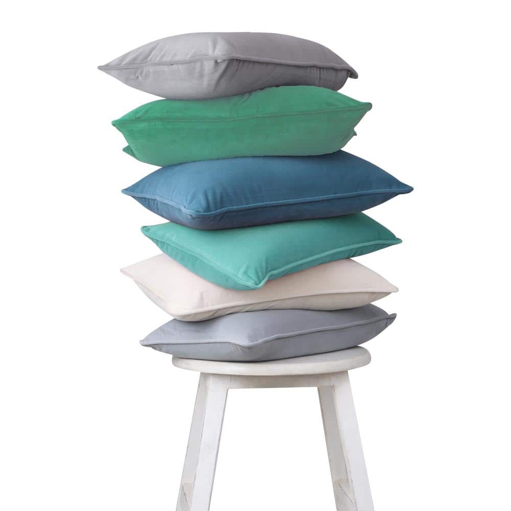 Como Green Velvet Decorative Pillow Covers Set of 2