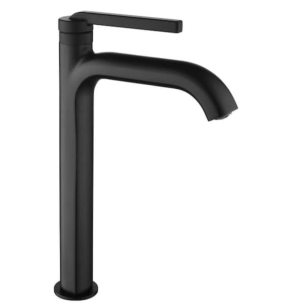 8 in. Widespread Single Level Handle High Arc Single Hole Bathroom Faucet in Black