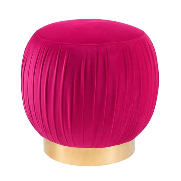 TOV Furniture Tulip Pink Velvet Ottoman