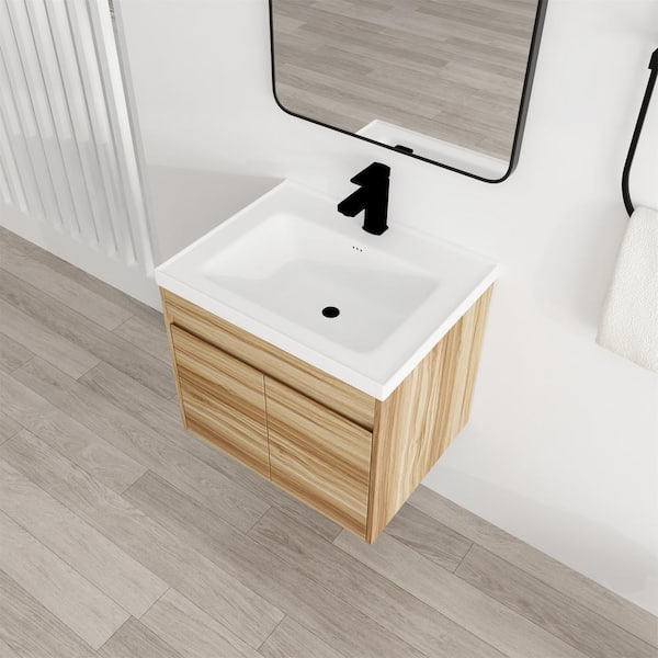 FUNKOL 30 in. W Simplicity Modern Float Mounting Bathroom Vanity