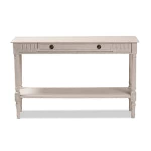 Ariella 48 in. White Wash Rectangle Wood Console Table with Drawers