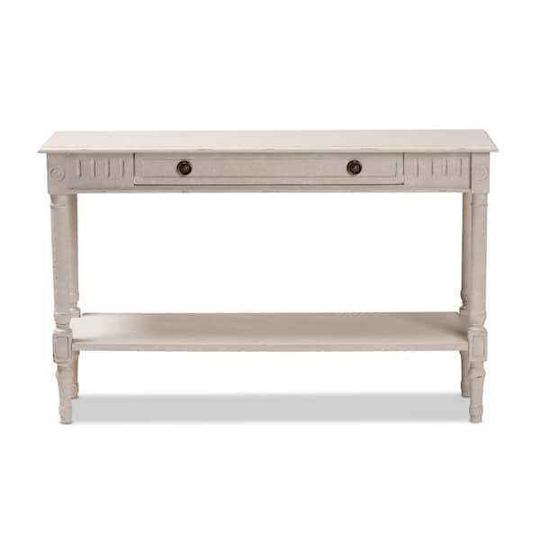 Baxton Studio Ariella 48 in. White Wash Rectangle Wood Console