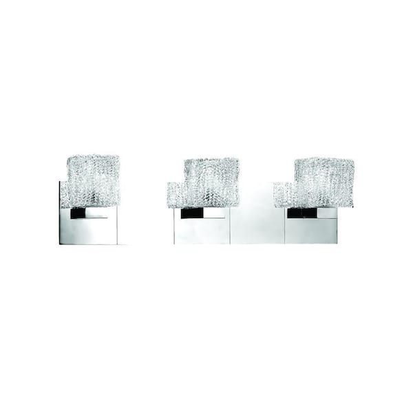 Eurofase Rain Collection 3-Light Chrome Wall Bath Bar Sconce