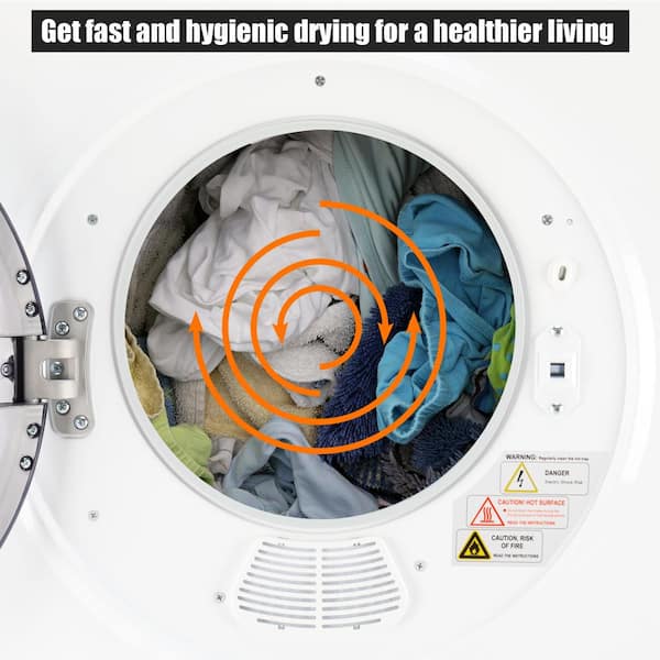 Boyel Living 2.65 cu. ft. 120 Volt White Electric Vented Dryer with 9 lbs  Capacity and 1400W Drying Power, Easy Control MRS-GYJ01-WHITE - The Home  Depot