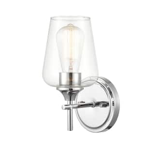 1-Light 5 in. Chrome Wall Sconce